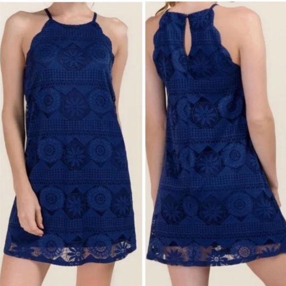 Francesca's Collections Dresses & Skirts - Francesca’s Blue Lace A-line Dress S